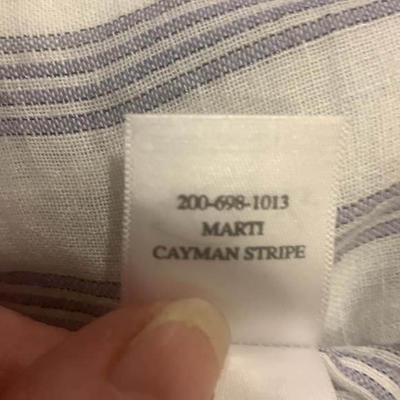 NWOT Rails Marti Cayman Stripe White Linen Blend Long Sleeve Blouse Size Large - Picture 14 of 16